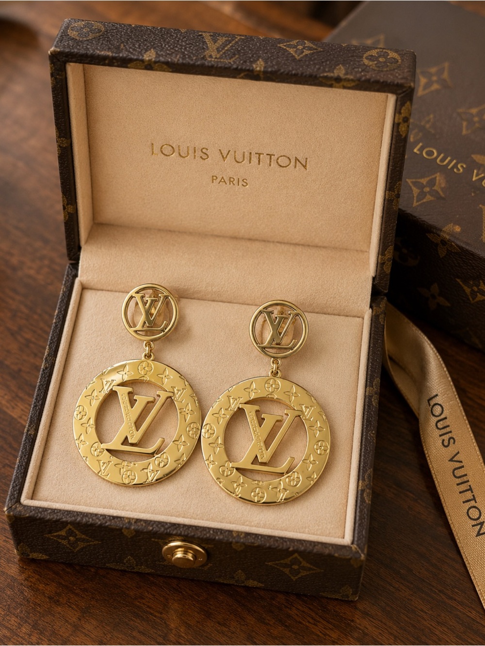Gold Monogram Drop Earrings - Signature